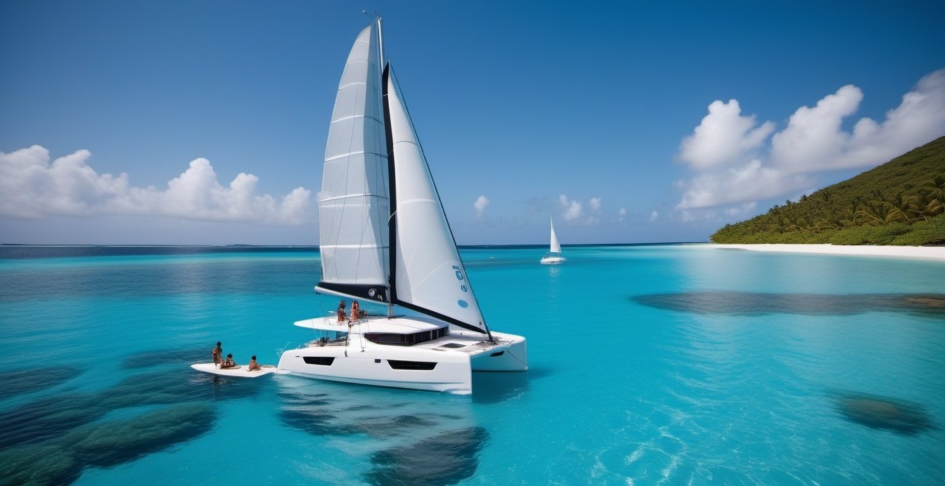 Catamaran aux Seychelles, plages et rochers granitiques